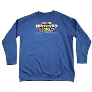 Super Nintendo World Universal Studios Hollywood Blue Sweatshirt‎ Mens 3XL